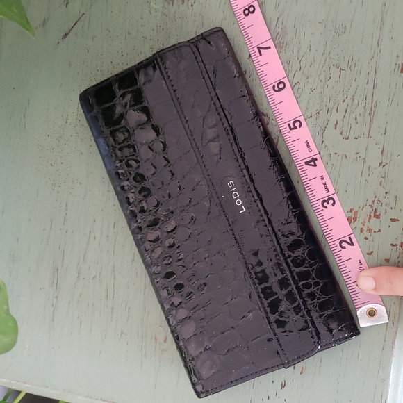 Lodis Black Faux Croc Clutch Wallet - Picture 7 of 7